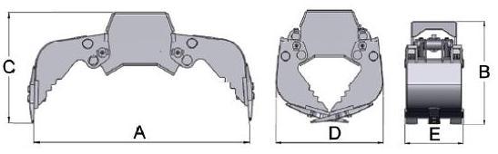 Griebtuvo TG 15 MP matmenys