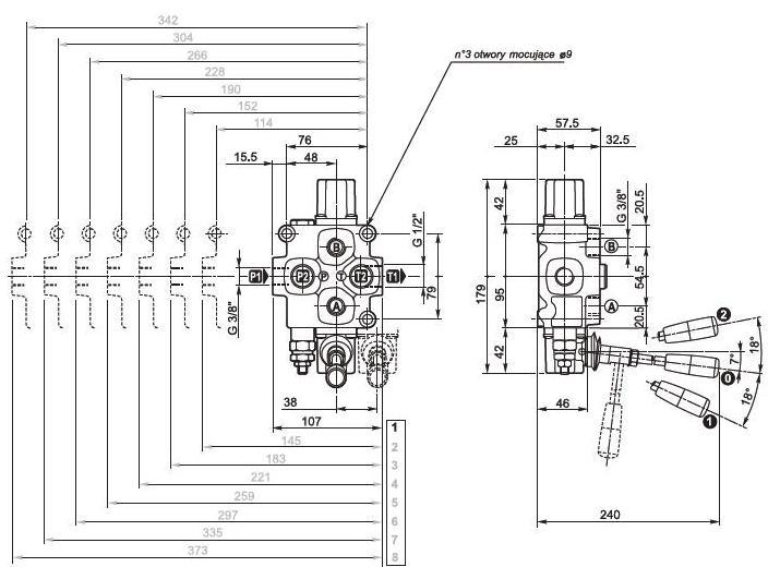Mechaninių skirstytuvų Q25 schema