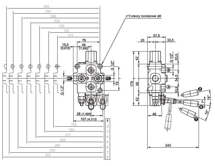 Mechaninių skirstytuvų Q45 schema